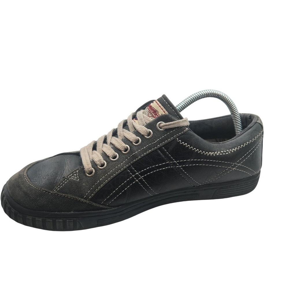 Seven7 Shoes Mens Size 11 Black Leather Canvas Humboldt Black Casual Sneakers‎